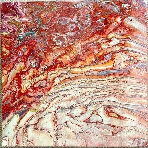 ORIGINAL Genuine Acrylic Painting 12” by 12” on 1” Canvas Unique Handmade in NC - Picture 2 of 11